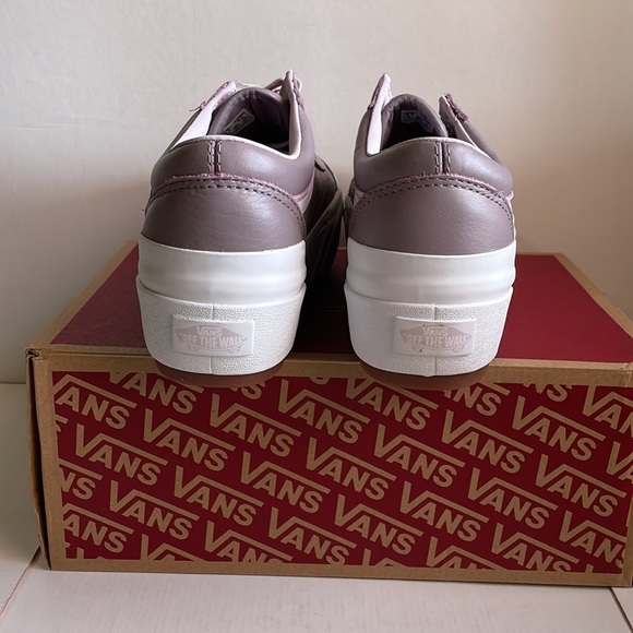 Vans Old Skool Stacked platform (Tumbled Lthr) Prpdv/trwht - Picture 3 of 9
